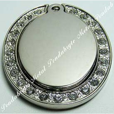 Oval, 32x39mm, 2pc, nickel-plated, clear-cubic