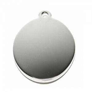 Oval, 16x20mm, rhodium-plated