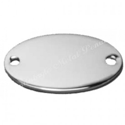 Oval, 32x20mm, 2-hole, rhodium-plated