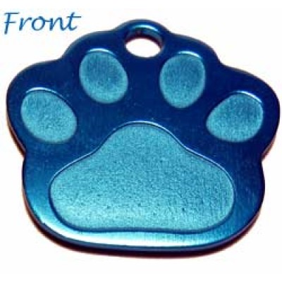 Pawprint, 28x25mm, 1.5mm, anodized aluminum, blue