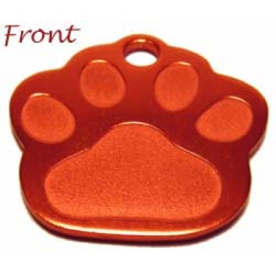 Pawprint, 28x25mm, 1.5mm, anodized aluminum, red