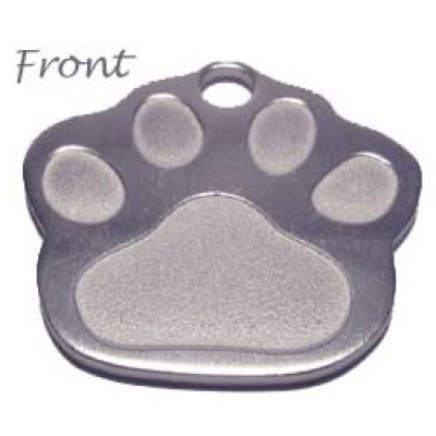 Pawprint, 28x25mm, 1.5mm, anodized aluminum, silver tone