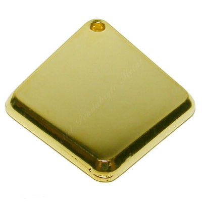 Diamond, 23x29mm, 3-D, gold-plated Diamond, 23x29mm, 3-D, gold-plated