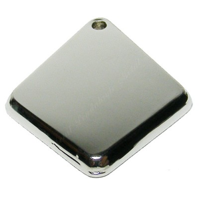 Diamond, 23x29mm, 3-D, nickel-plated