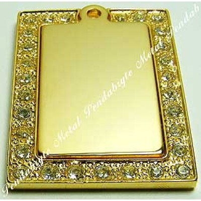 Rectangle, 29x39mm, 2pc, gold-plated, clear-cubic Rectangle, 29x39mm, 2pc, gold-plated, clear-cubic