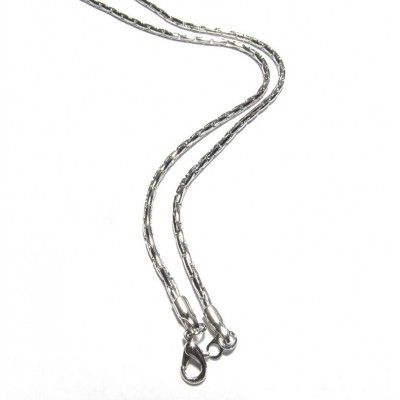 3-D Serpentine necklace, 2.3mm x 24in, nickel-plated
