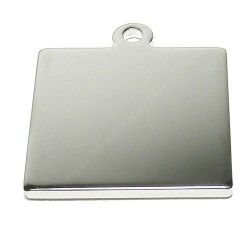 Square, 25x25mm, rhodium-plated